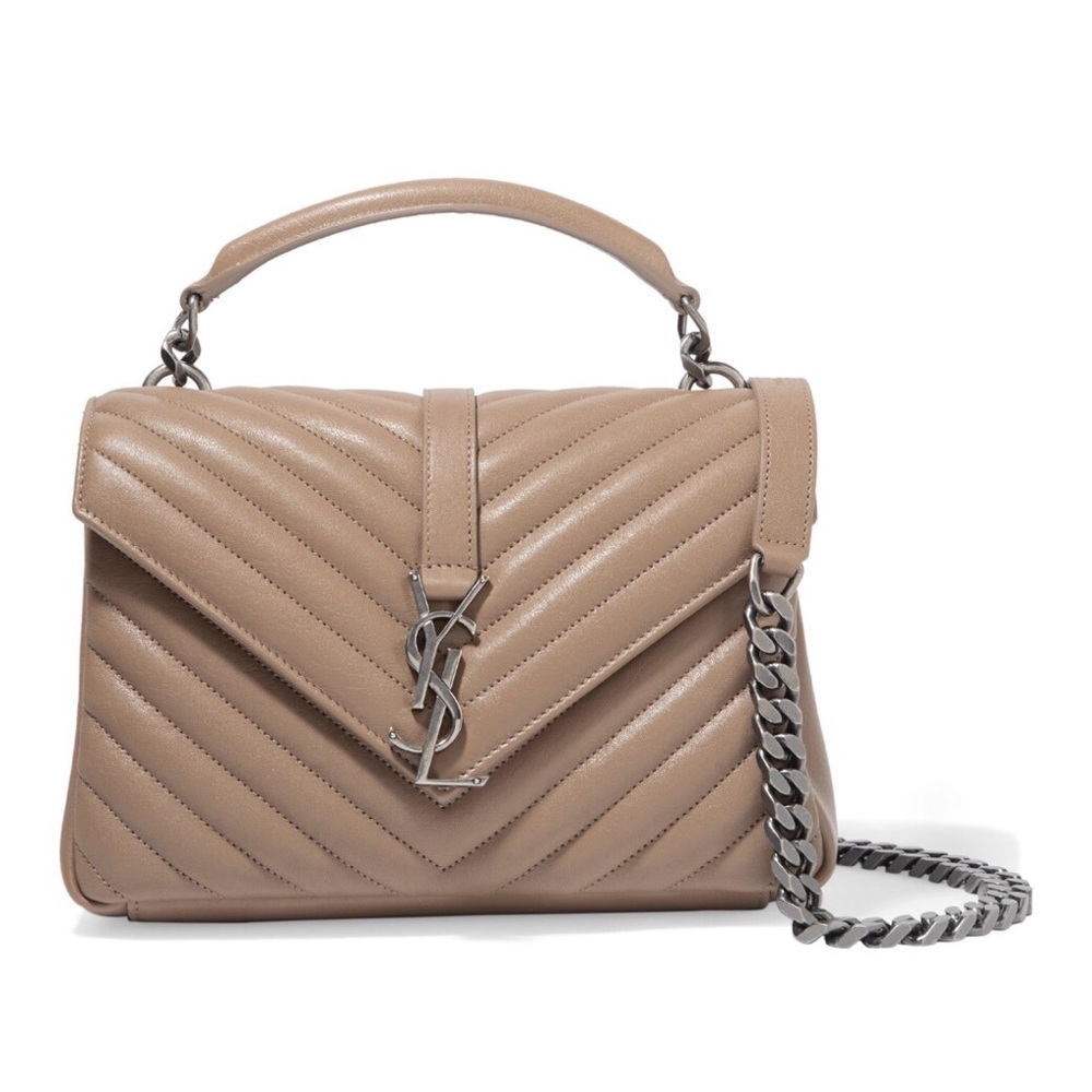 Saint Laurent Medium College Bag in Dark Beige